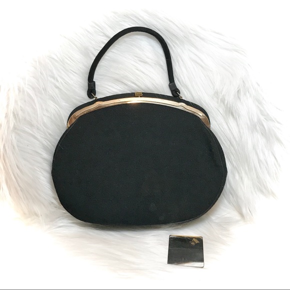 Vintage Handbags - Lewis Felted Wool Vintage Frame Purse